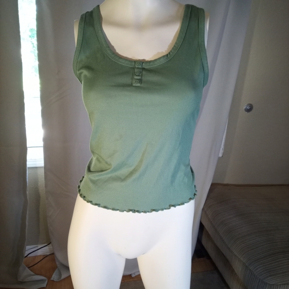 George Green Fitted Ribbed Tank Top - Picture 1 of 2
